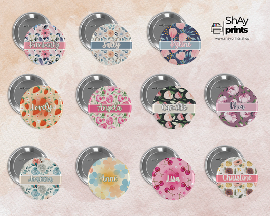 Customized Floral Button pins
