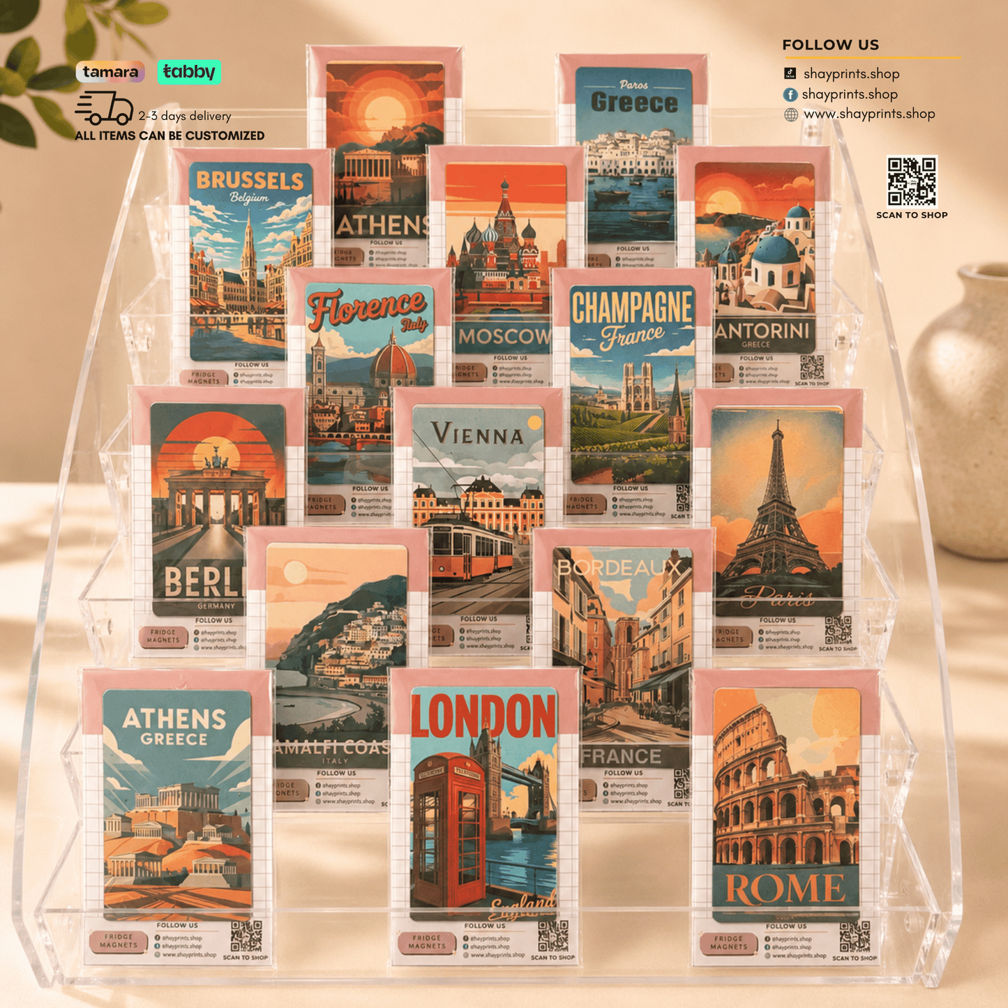 Europe atm size fridge magnets