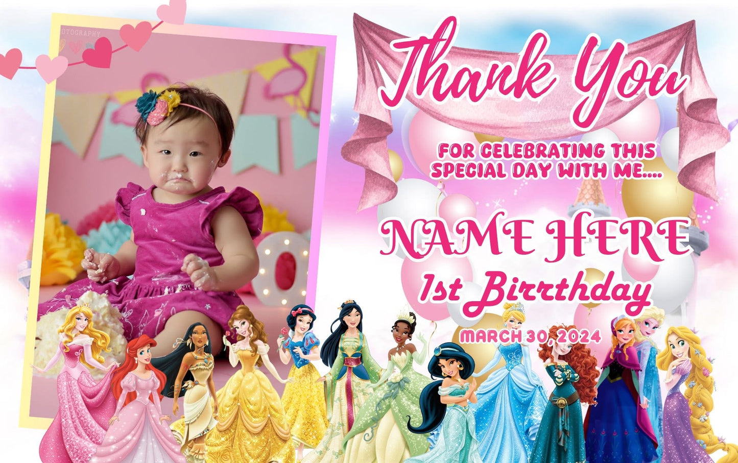 8pcs ATM Size Girl Christening & Birthday Fridge Magnets