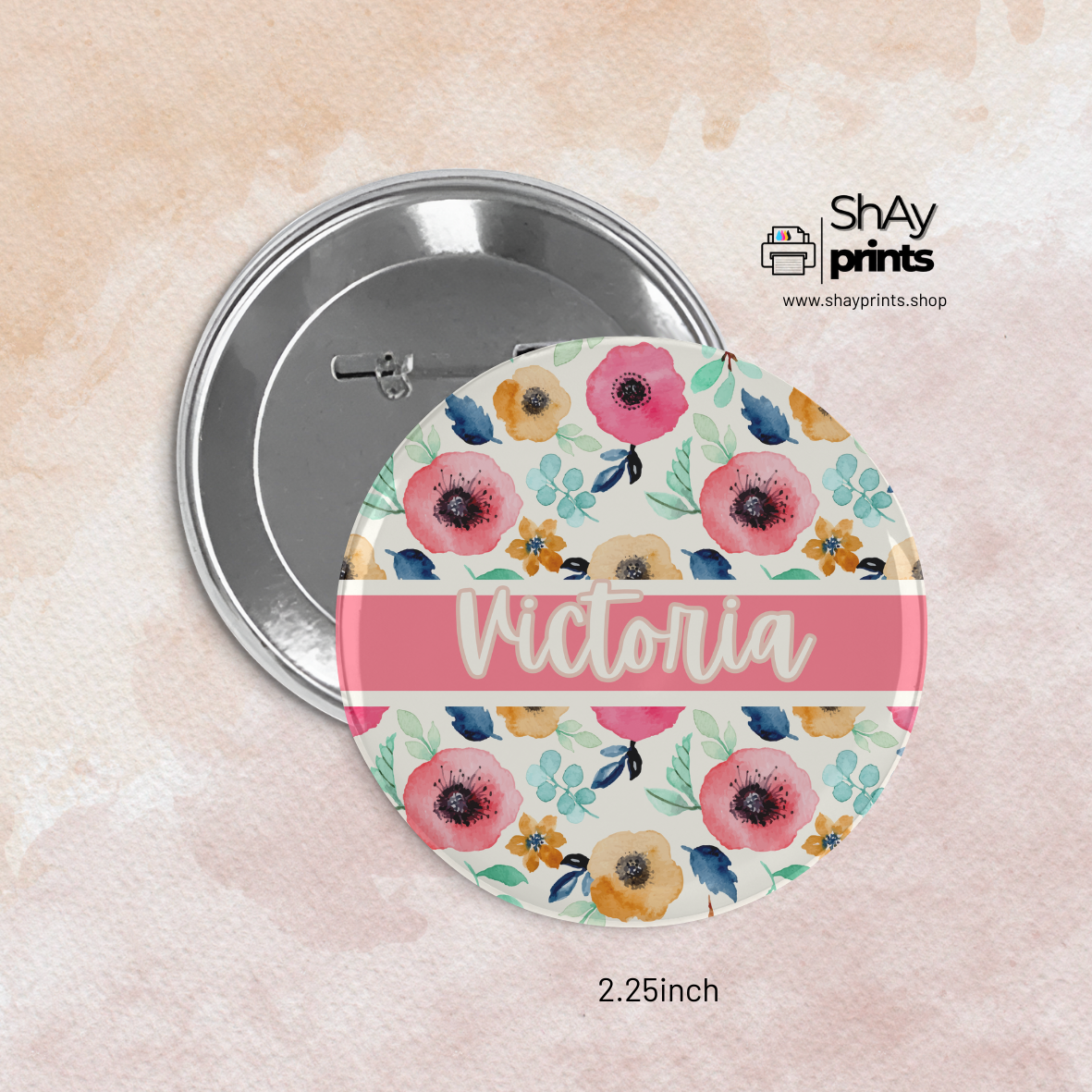 Customized Floral Button pins