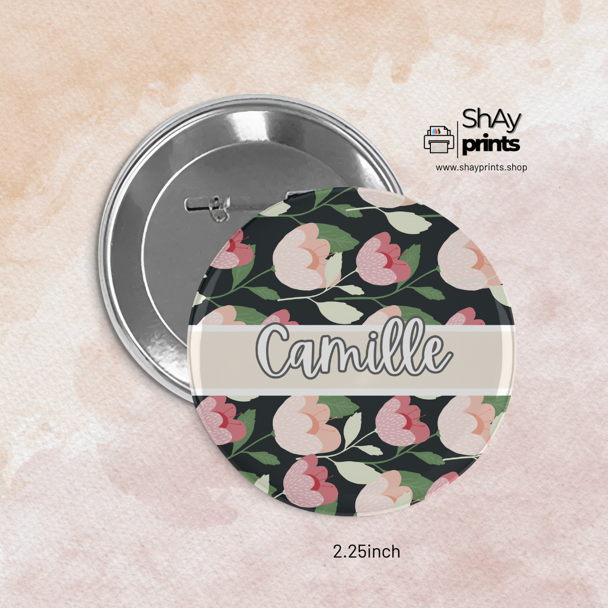 Customized Floral Button pins