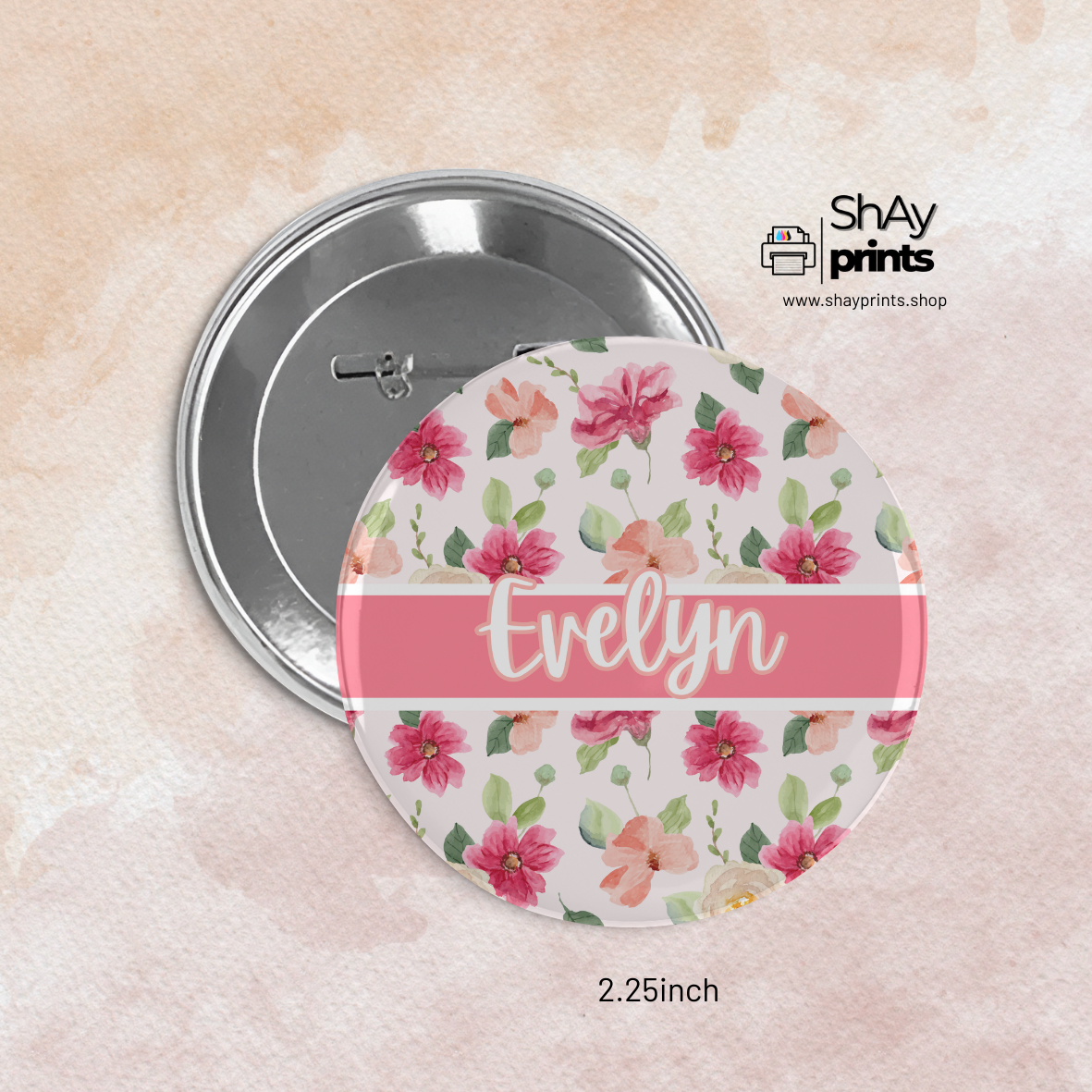 Customized Floral Button pins