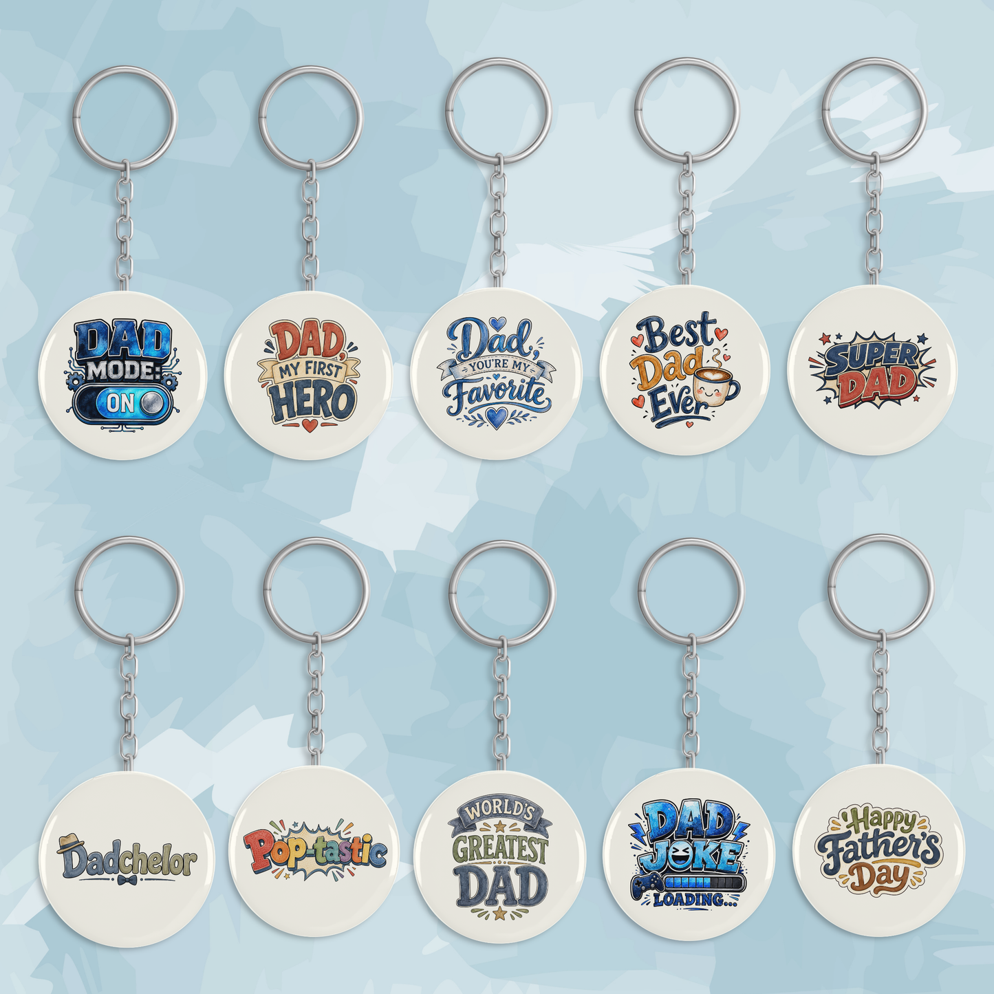 Fathers day button Keychain