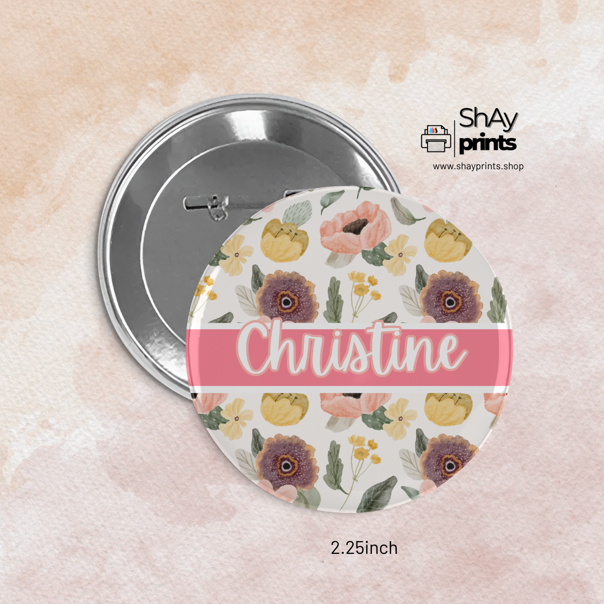 Customized Floral Button pins