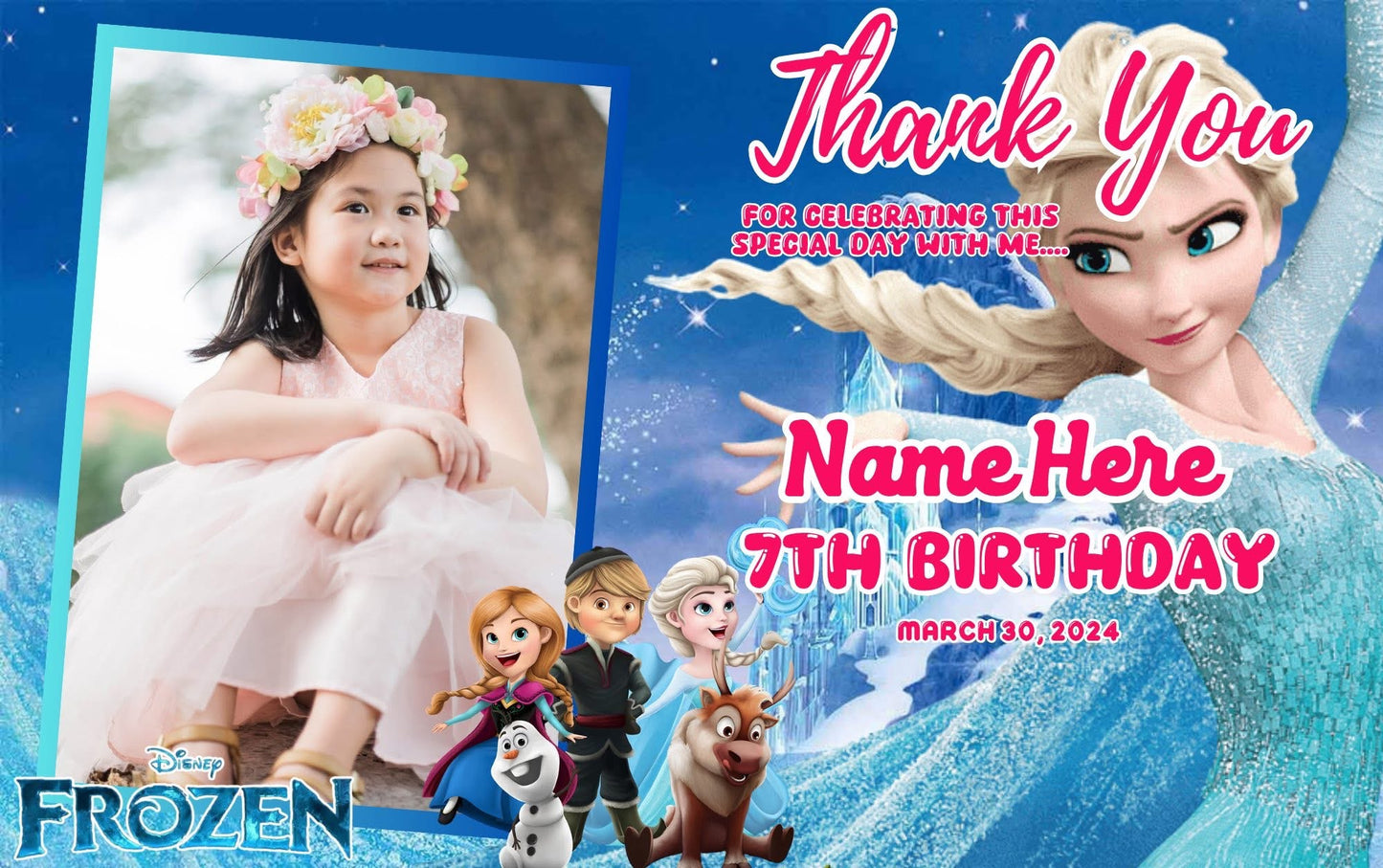 8pcs ATM Size Girl Christening & Birthday Fridge Magnets