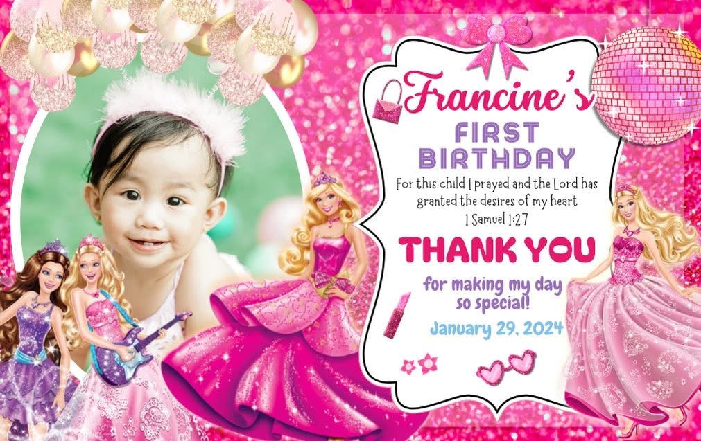 8pcs ATM Size Girl Christening & Birthday Fridge Magnets