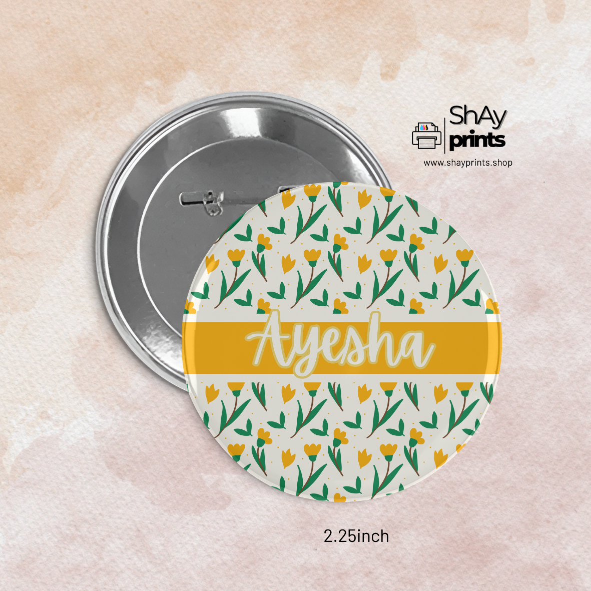 Customized Floral Button pins