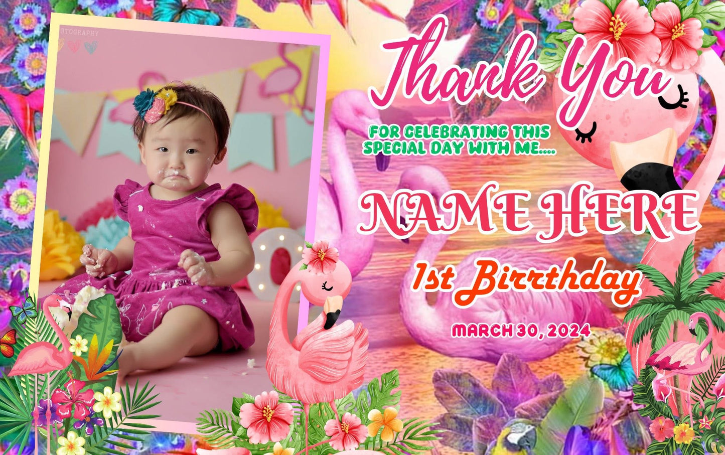 8pcs ATM Size Girl Christening & Birthday Fridge Magnets