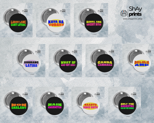 Pinoy phrase pin buttons