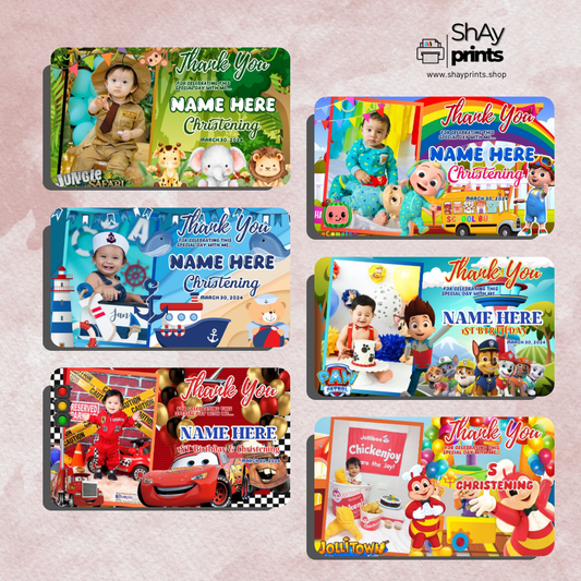 8pcs ATM-Size Boy Christening & Birthday Fridge Magnets