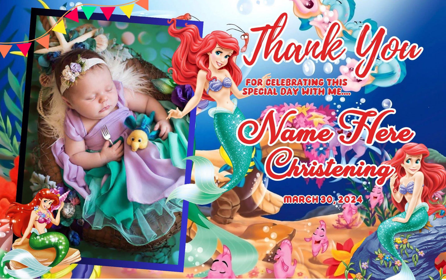 8pcs ATM Size Girl Christening & Birthday Fridge Magnets