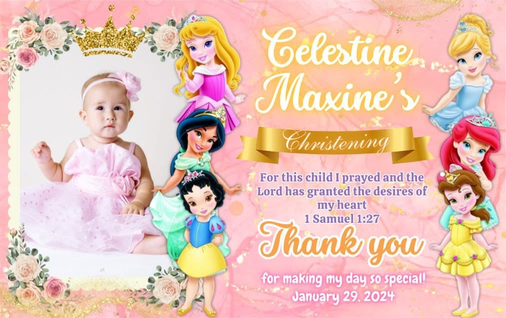 8pcs ATM Size Girl Christening & Birthday Fridge Magnets