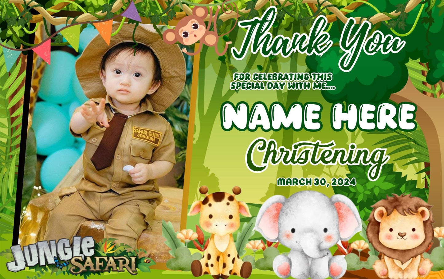 8pcs ATM-Size Boy Christening & Birthday Fridge Magnets