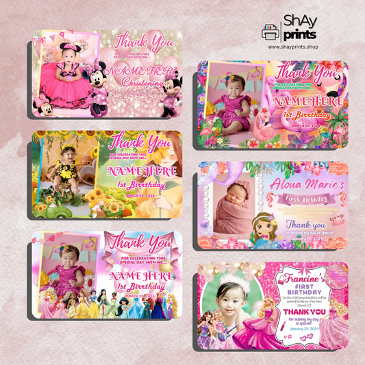 8pcs ATM Size Girl Christening & Birthday Fridge Magnets