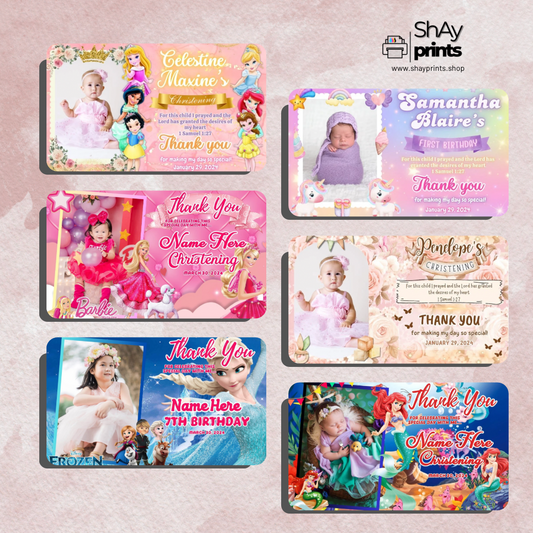 8pcs ATM Size Girl Christening & Birthday Fridge Magnets