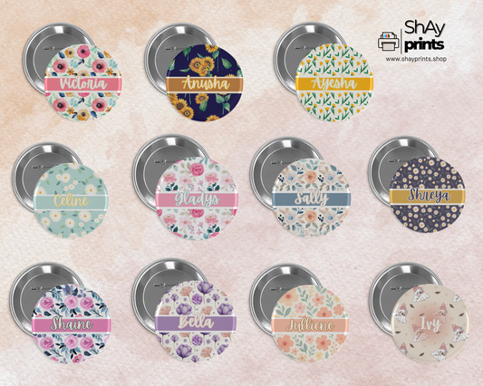 Customized Floral Button pins