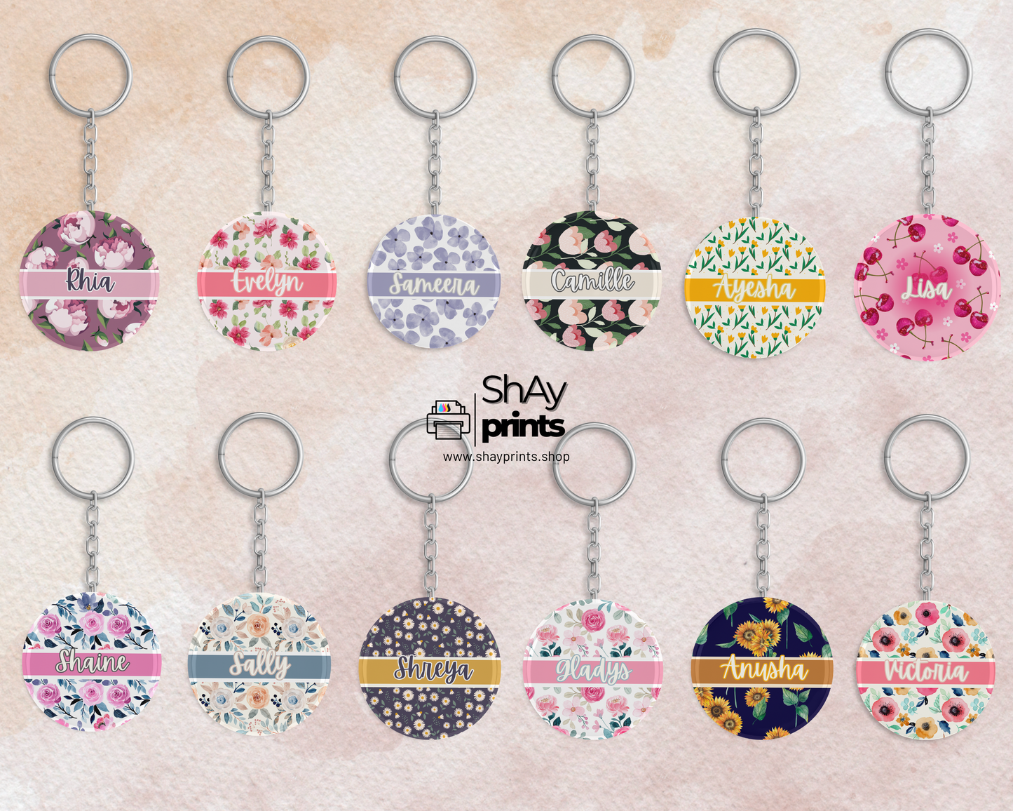 Customized Floral Button pins