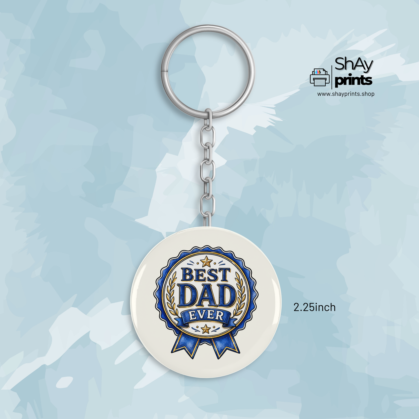 Fathers day button Keychain