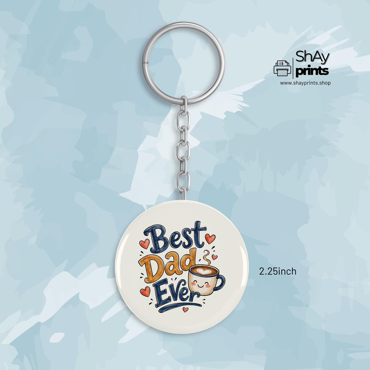Fathers day button Keychain