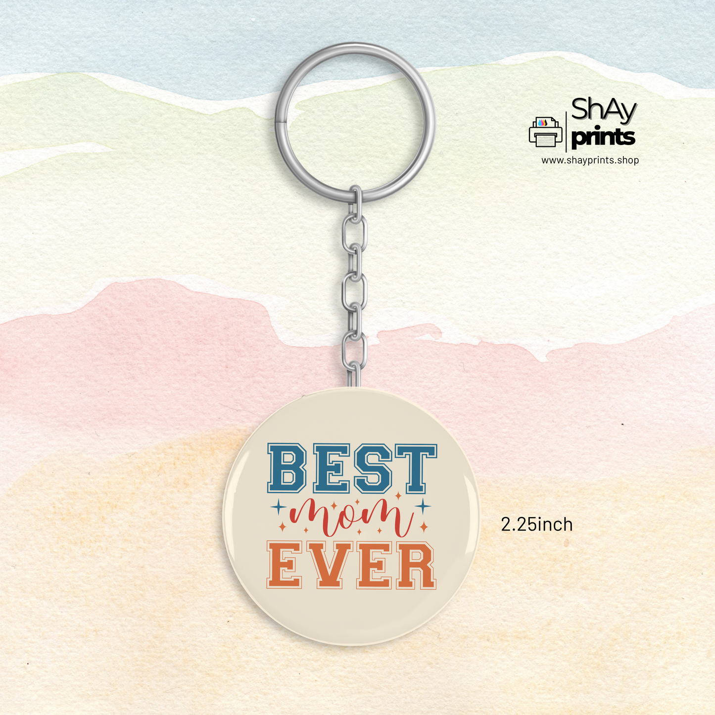 Mothers day button keychain