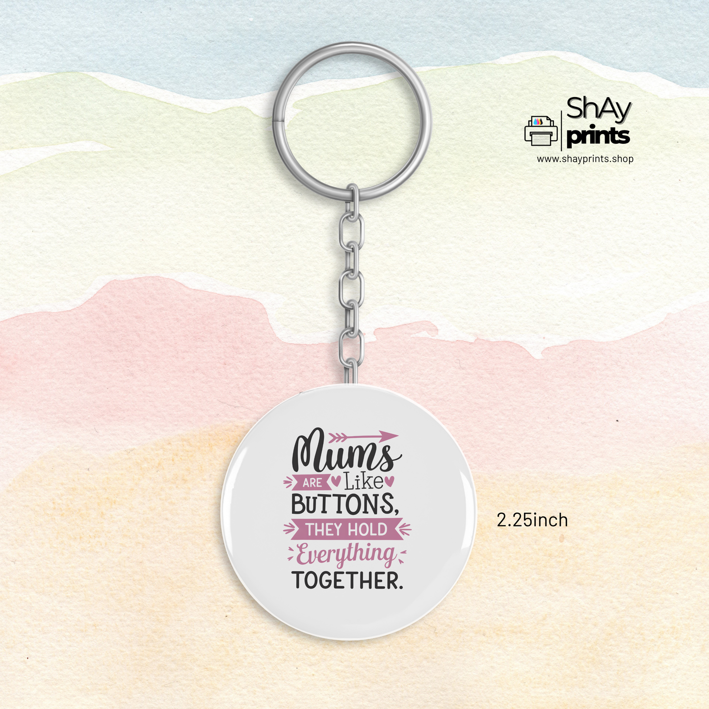 Mothers day button keychain