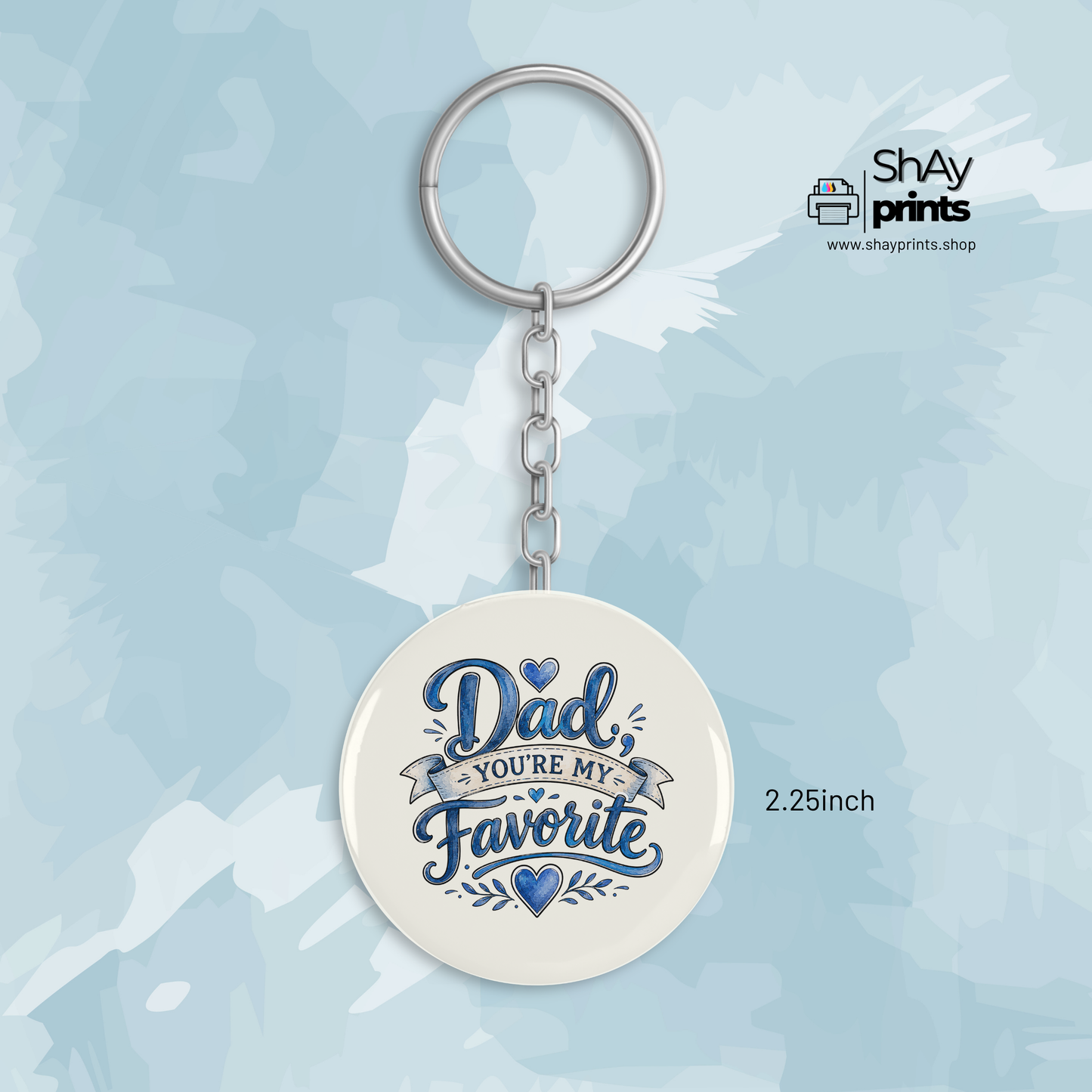 Fathers day button Keychain