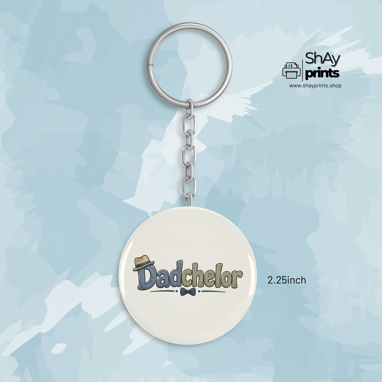 Fathers day button Keychain