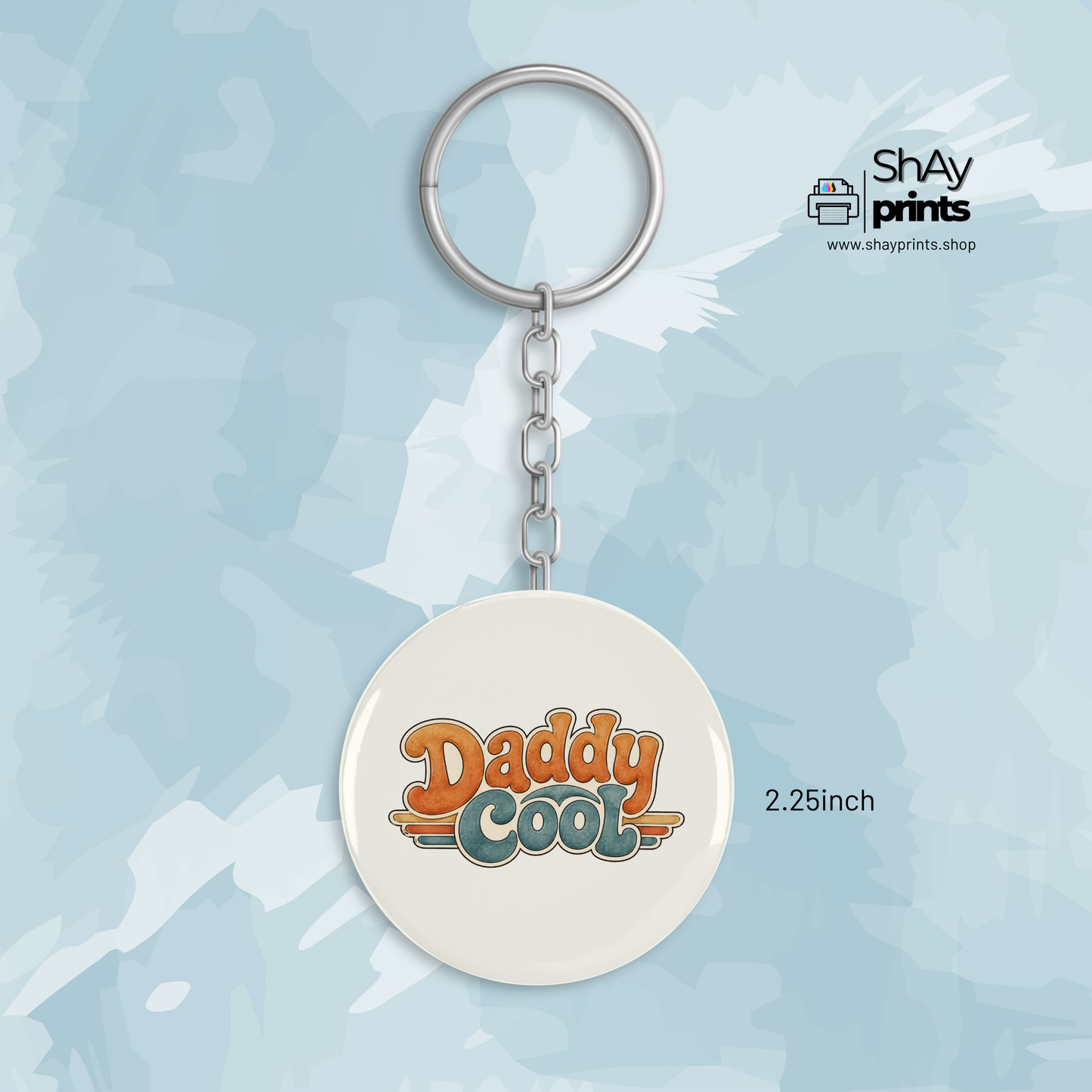 Fathers day button Keychain