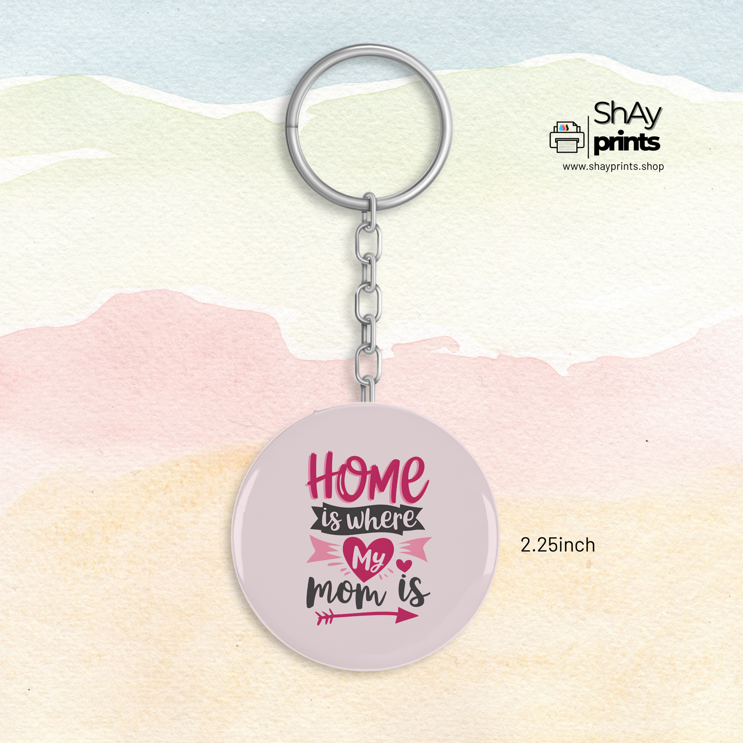 Mothers day button keychain