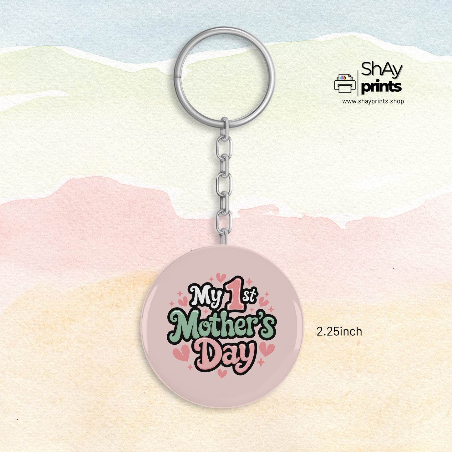 Mothers day button keychain