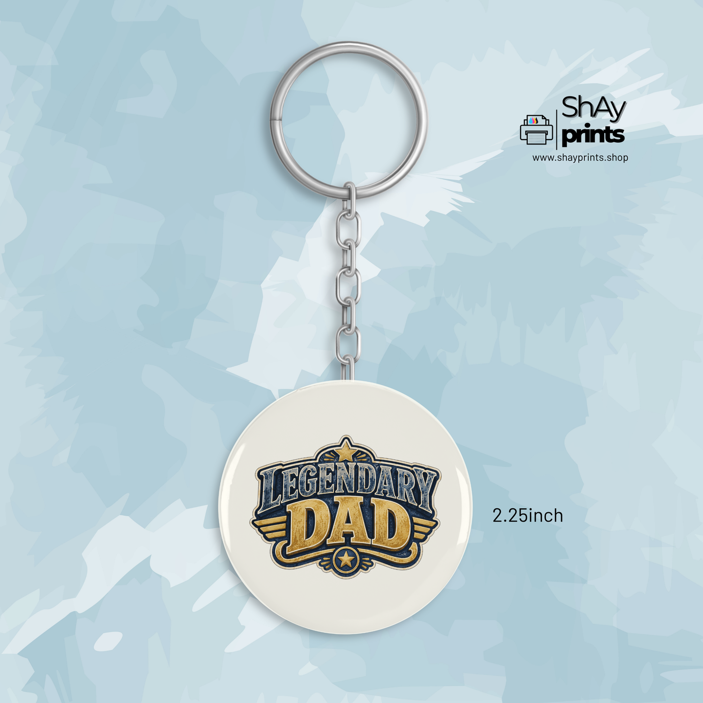 Fathers day button Keychain