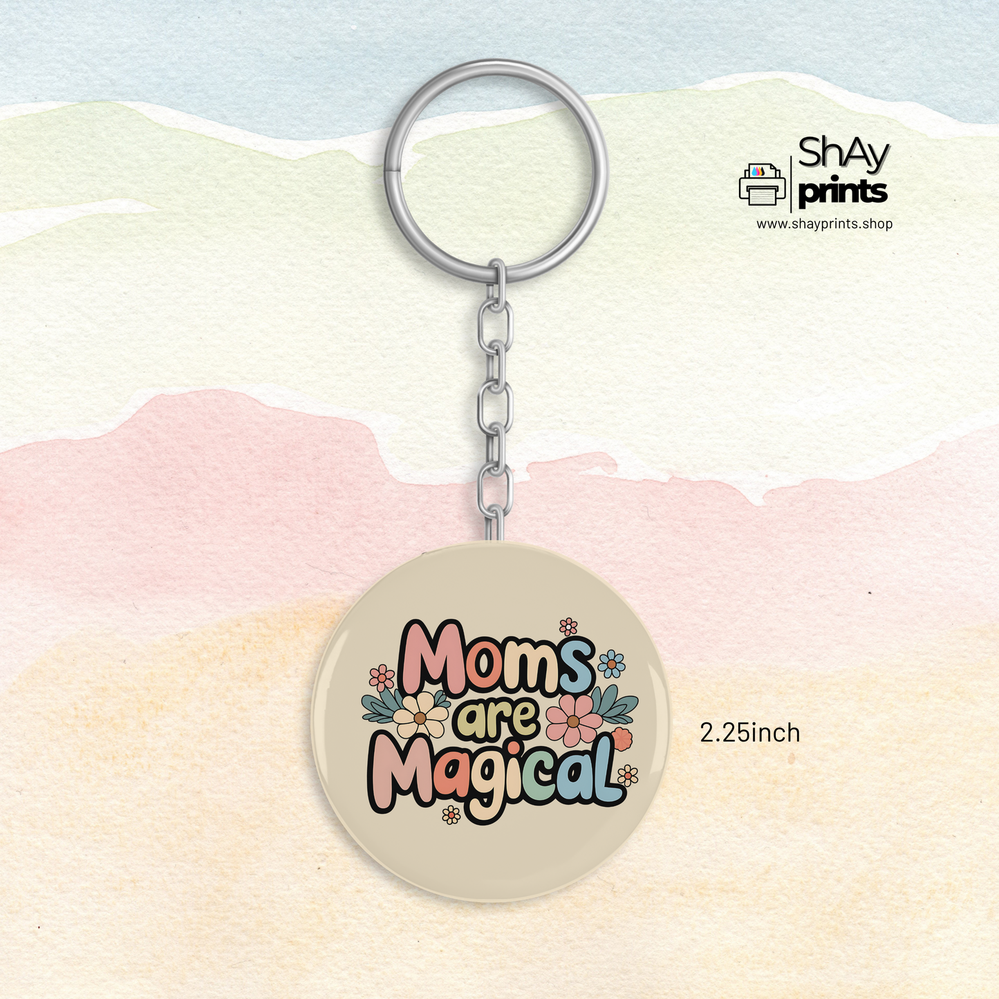 Mothers day button keychain