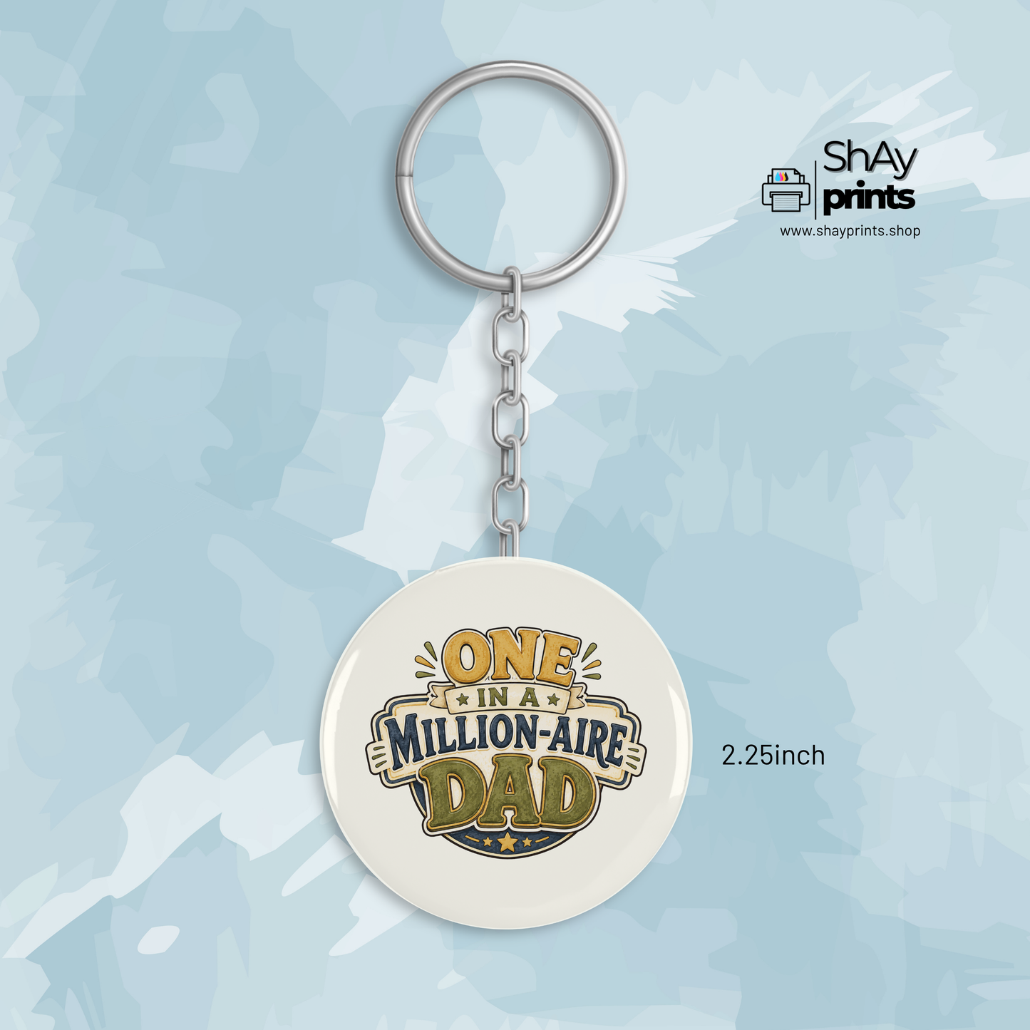 Fathers day button Keychain