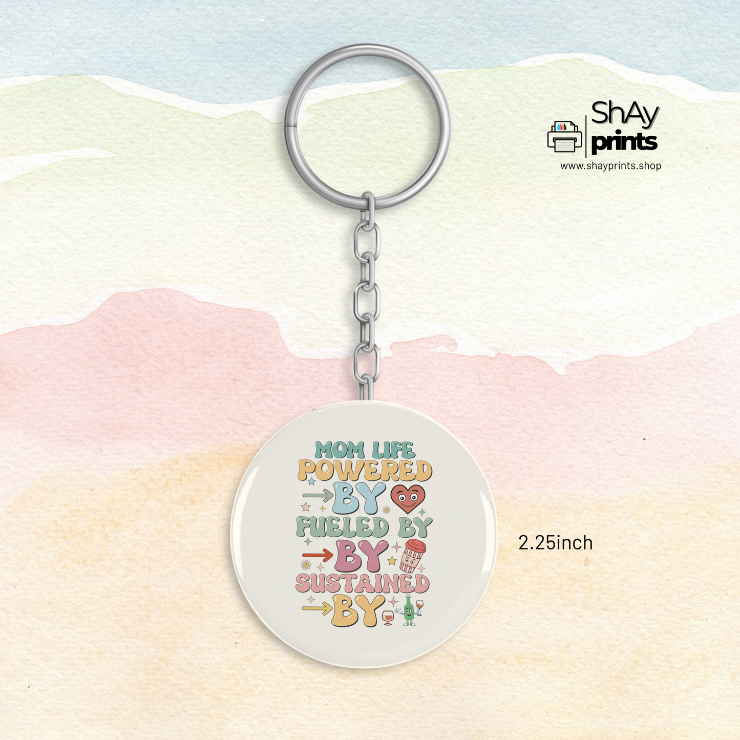Mothers day button keychain