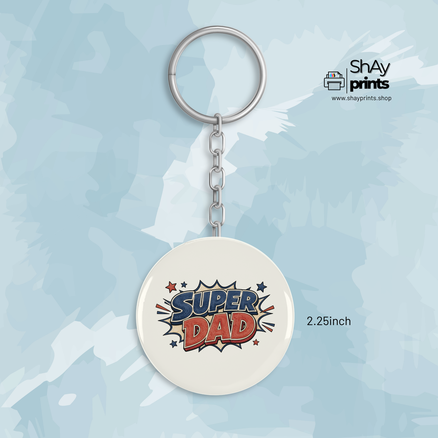 Fathers day button Keychain