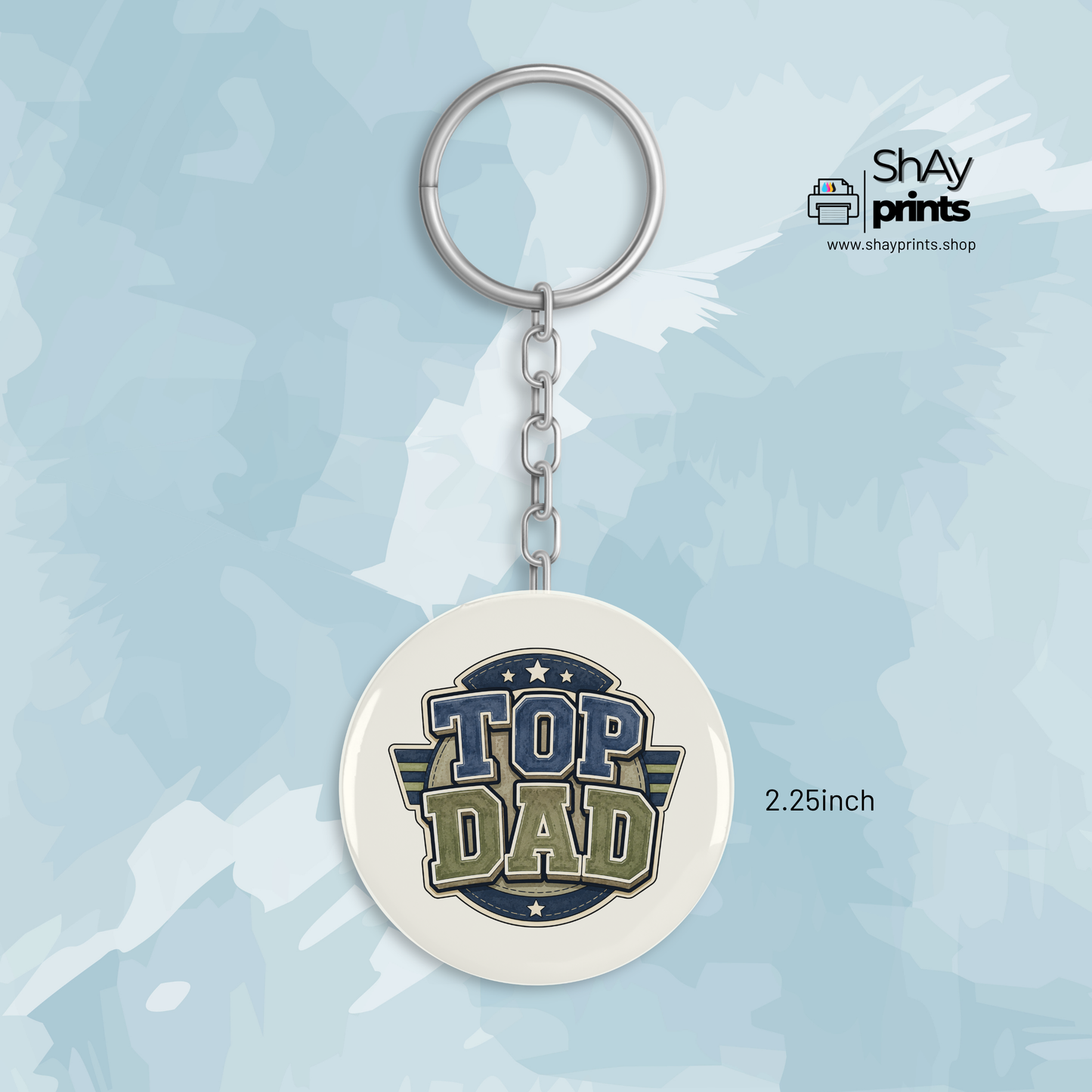 Fathers day button Keychain
