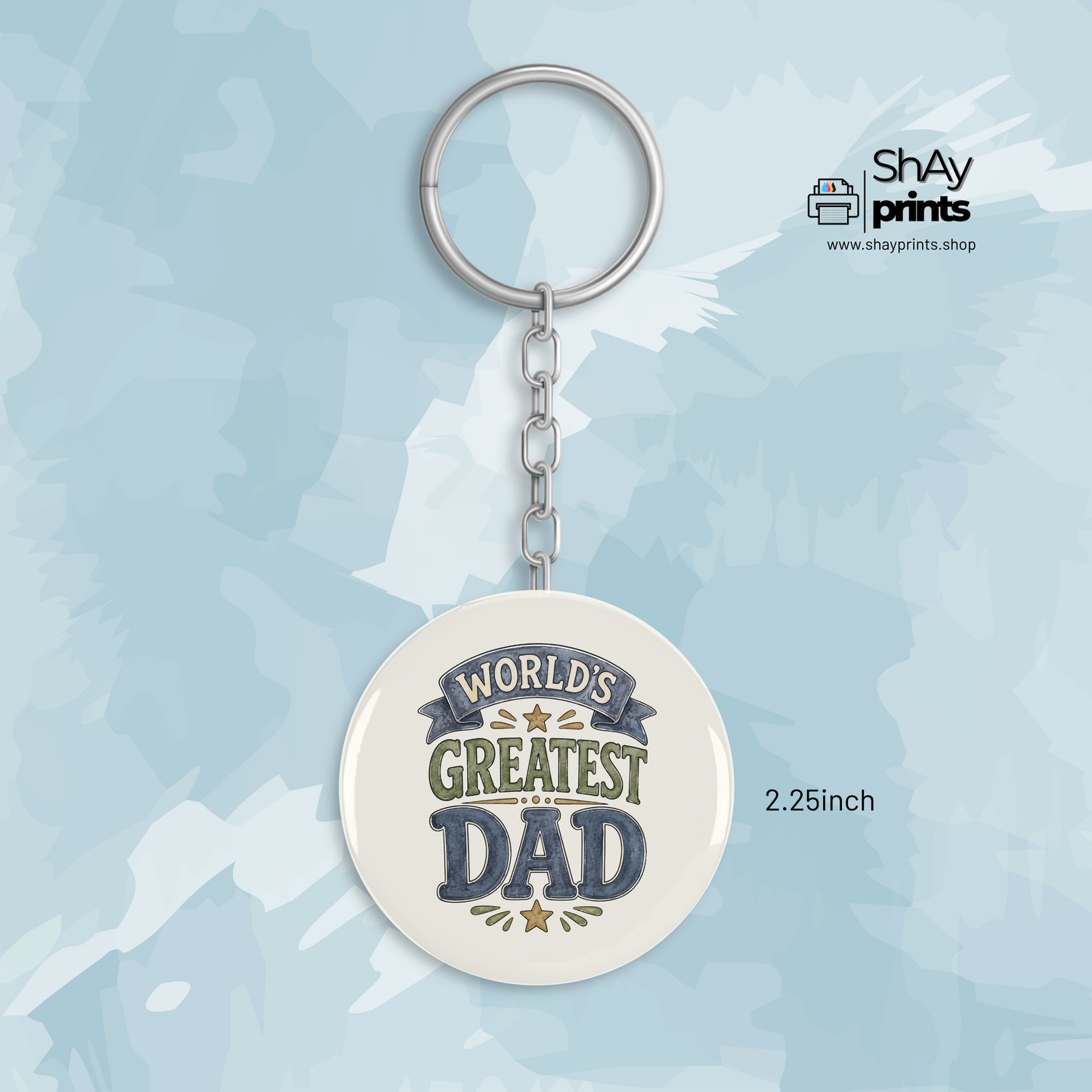 Fathers day button Keychain