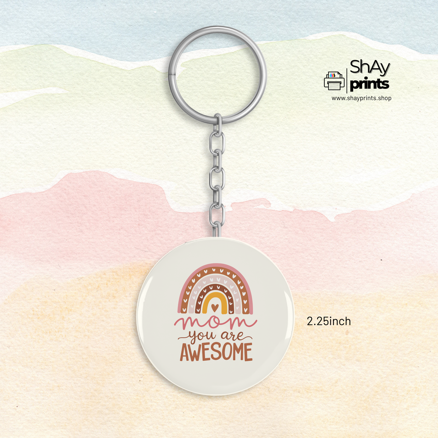 Mothers day button keychain